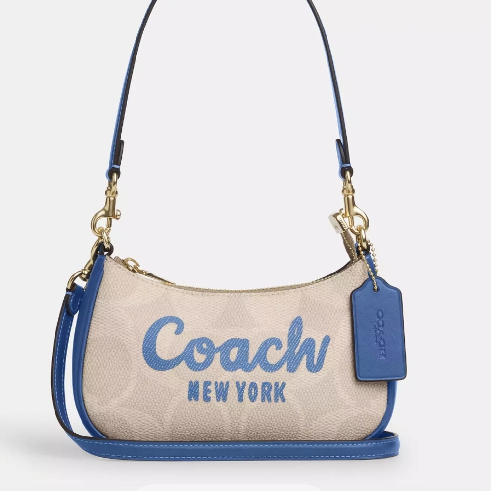 Coach Teri Mini Crossbody Bag In Signature Canvas With Coach Graphic NWT